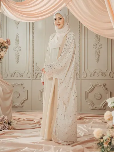 Maya Kaftan Pearls Champagne