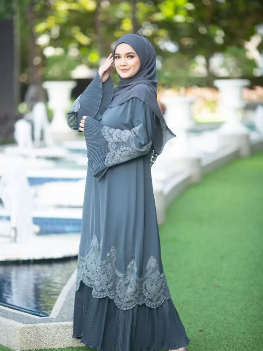 Ready Stocks Amel Pleated Dark Grey