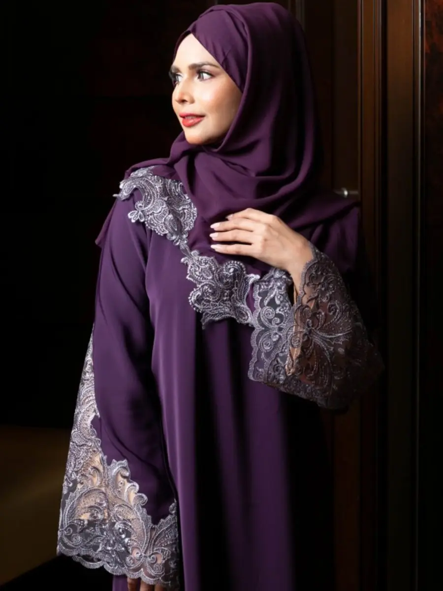 Angeline Dark Purple - Silver Lace