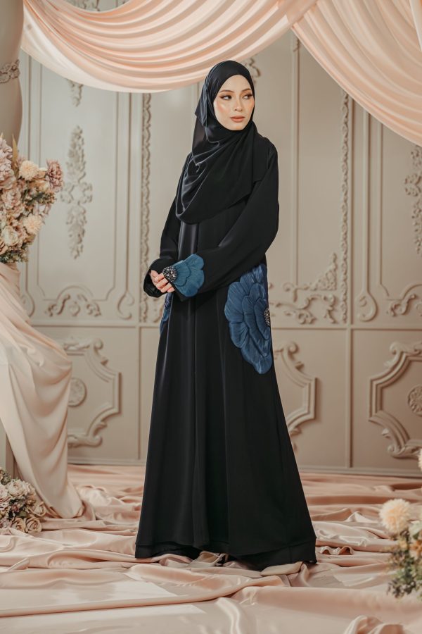 Ready Stocks Blossome Black - Teal Blue