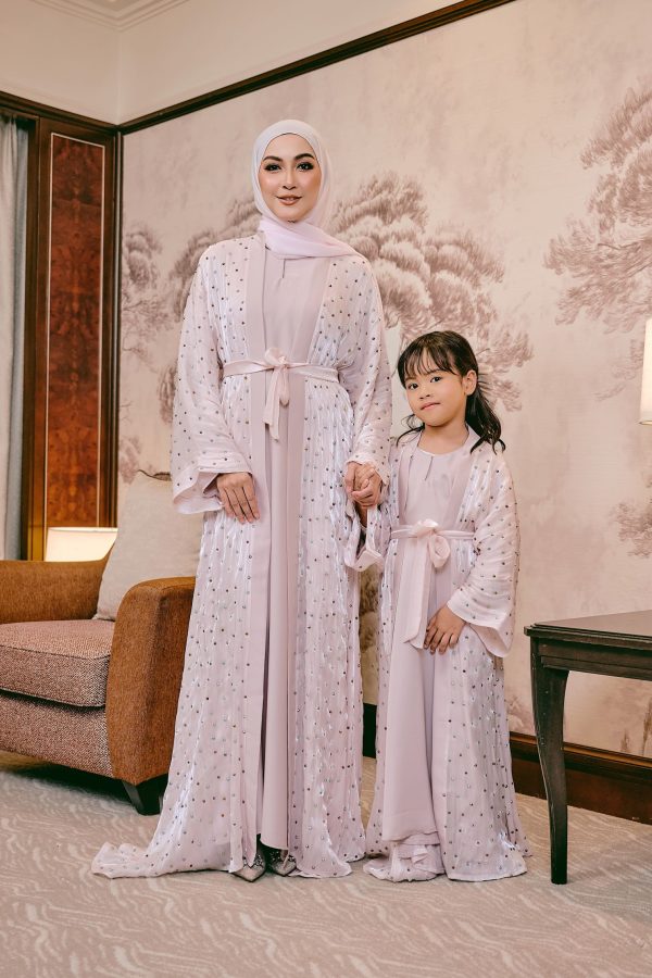 Ready Stocks Kids Ansa Organza Soft Pink (Full Stones)