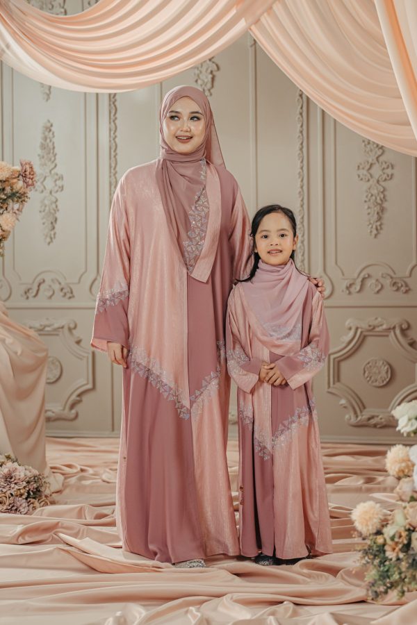 Ready Stocks Kids Rizza Dusty Pink