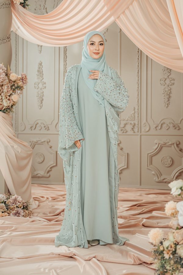 Maya Kaftan Pearls Pistachio