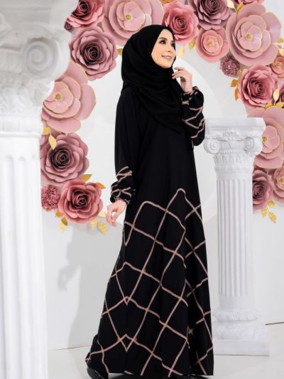 Harmony Abaya Pink Line