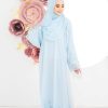Luna Lace Abaya Light Blue
