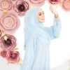 Luna Lace Abaya Light Blue