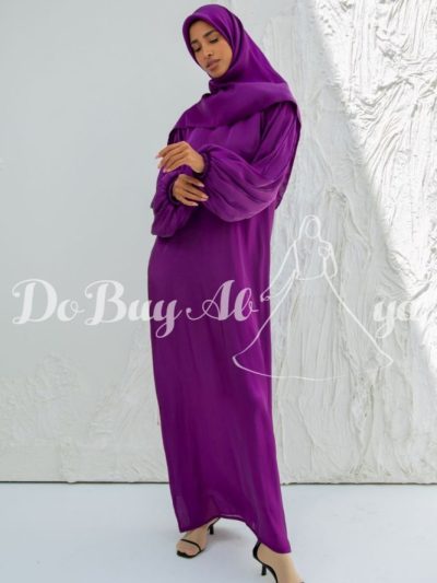 Ready Stocks Inara Pleated Sleeves Fuchsia Purple
