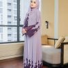Luna Abaya Light Purple - Dark Lace
