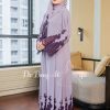 Ready Stocks Luna Abaya Light Purple - Dark Lace