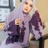 Luna Abaya Light Purple - Dark Lace
