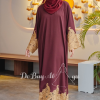 Ready Stocks Yara Maroon - Gold Lace