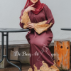 Ready Stocks Yara Maroon - Gold Lace