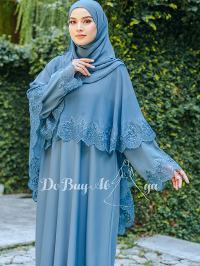 Ready Stocks Zehra Cape Ash Blue
