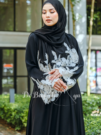 Ready Stocks Ruma Princess Cut Black - Beige Lace