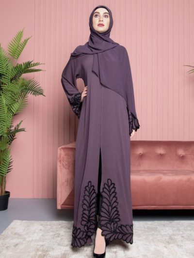 Tangled Abaya Dusty Purple