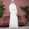 Ready Stocks Luna Lace Abaya - White