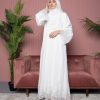 Ready Stocks Luna Lace Abaya - White