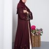 Fleur Abaya Maroon