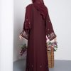 Fleur Abaya Maroon