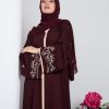 Fleur Abaya Maroon