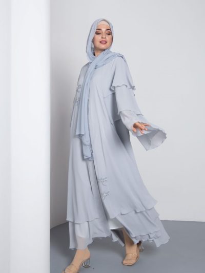 Ready Stocks Pepatung Abaya Bluish Grey
