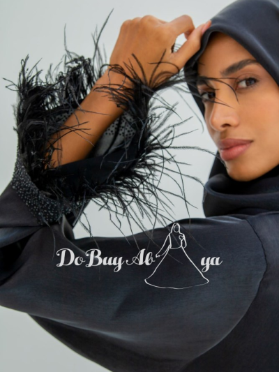 Ready Stocks Inara Feathery Sleeves Black with Stone