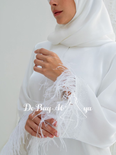 Ready Stocks Inara Feathery Sleeves White with Stone