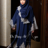 Ready Stocks Kids Angeline Dark Blue - Silver Lace