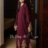 Ready Stocks Kids Angeline Maroon - Gold Lace