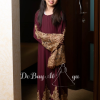 Ready Stocks Kids Angeline Maroon - Gold Lace