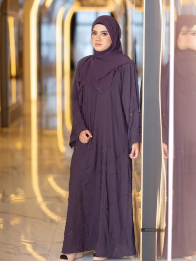 Crystal Abaya Dusty Purple