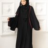 Kaftan Farasha Abaya Basic - Maroon Line