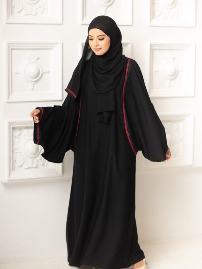 Kaftan Farasha Abaya Basic - Maroon Line