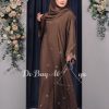 Ready Stocks Songket Abaya 2.0 Dark Brown