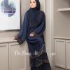 3 Layer Stone Abaya Blue