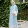 Alina Abaya Blue White Lace