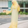 Amel Abaya Pleated  Yellow