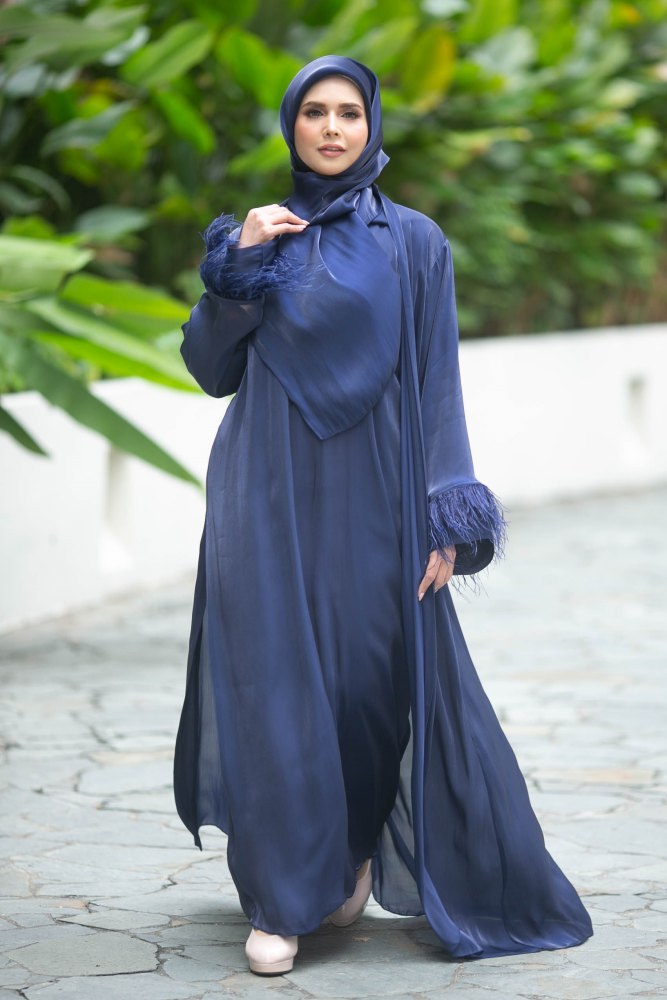 Inara Feathery Sleeves Dark Blue