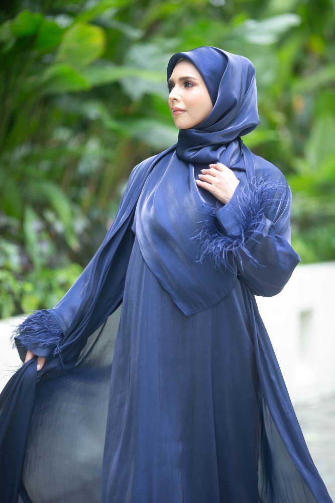 Inara Feathery Sleeves Dark Blue