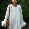 Kids Inara Feathery Sleeves White