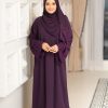 Yara Lace Abaya Purple